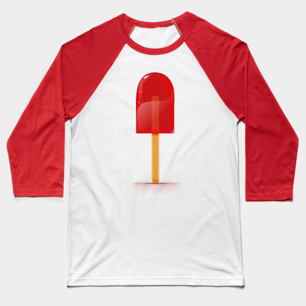 Red Ice Lolly Baseball T-Shirt by nickemporium1